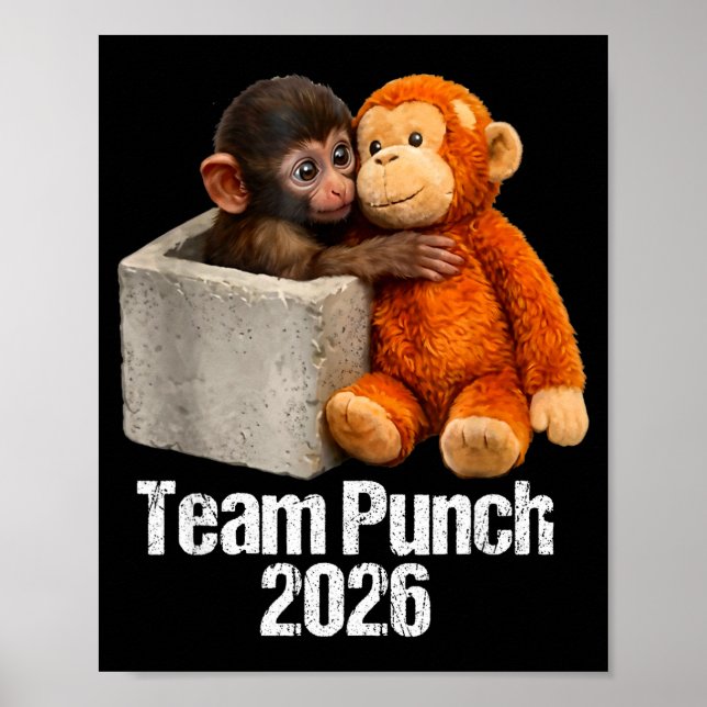 Poster Bebê macaco time do macaco fofo soco 2026 zoológic (Frente)
