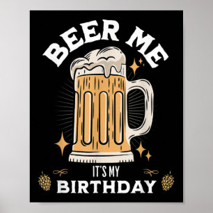 Poster Bebê Me É Minha Cerveja Engraçada De Aniversário.
