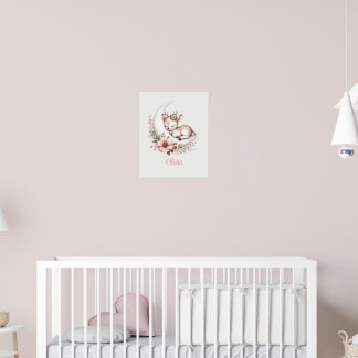 Poster Bebê Menina Veado Personalizado