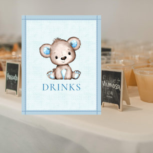 Poster Bebe Mesa Chá de fraldas de Urso Marrom Bonito