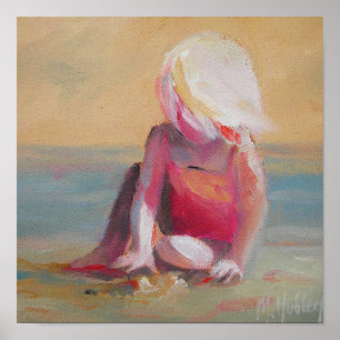 Póster bebê na praia