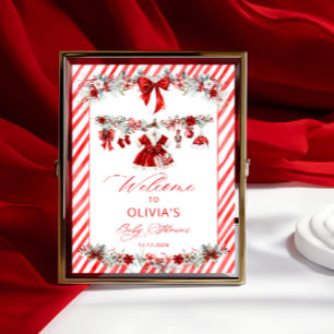 Poster Bebê Natal Roupas Chá de fraldas Bem-vinda