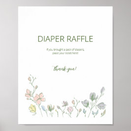 Poster Bebê no Bloom Chá de fraldas Sexo Neutro