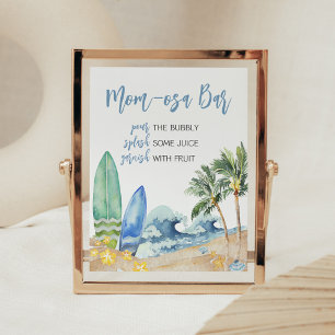 Poster Bebê no Chá de fraldas da praia Conselho Mãe Bar O