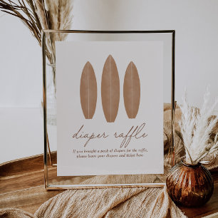 Poster Bebê no Conselho Surfboard Fralda Raffle