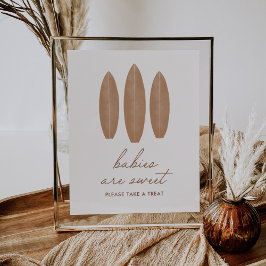 Poster Bebê no surfboard Conselho Bebês são sinais doces