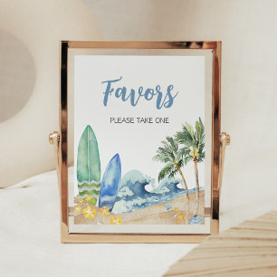 Poster Bebê nos favores do Chá de fraldas da praia Consel