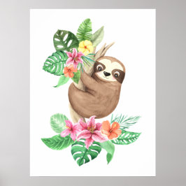 Poster Bebê Preguiça Tropical