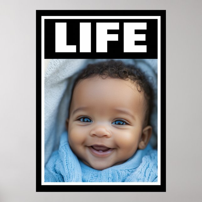 Poster Bebê Pró-Vida Bonito Bebê Negro Menino Sorridente (Frente)