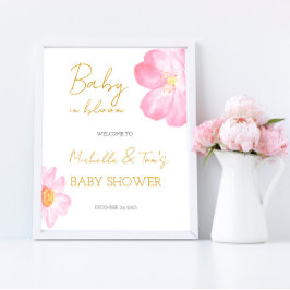 Poster Bebê rosa em Bloom WELCOME