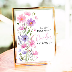 Poster Bebê rosa em flor selvagem de sangue adivinha quan