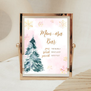 Poster Bebê rosa Está frio fora do Bar da mãe Osa