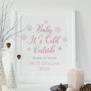 Poster Bebê rosa Está frio fora do Bar quente de cacau