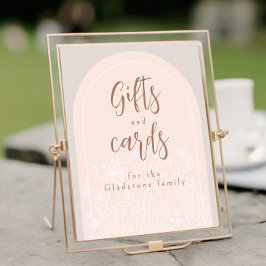 Poster Bebê Rosa Pastel No Sinal De Mesa De Presente De C