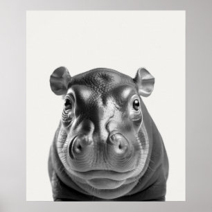 Poster Bebê Safari Animais da Selva Africana Hipopótamo