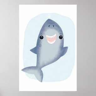 Poster Bebê Shark Toalha para crianças Meninos Sala temát