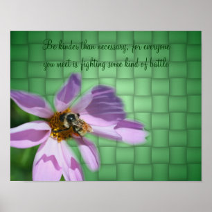 Poster Bebê sobre o Cosmos Flower Kindness Cotação Ins