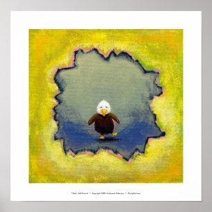 Póster Bebê trémulo da arte da águia americana que