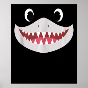 Poster Bebê-Tubarão-Halloween - Presentes De Tubarão-G