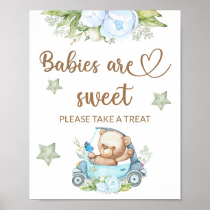 Poster Bebê urso de pelúcia Bebês são doces