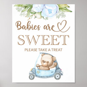 Poster Bebê urso de pelúcia Bebês são doces
