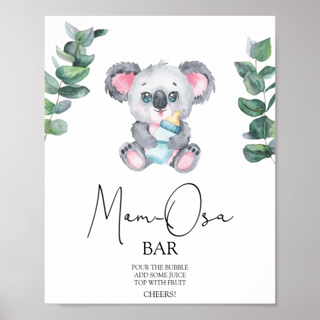 Poster Bebê urso koala bar (Frente)
