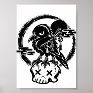 Poster Bebê Yatagarasu (Corvo de três pernas) No Crânio