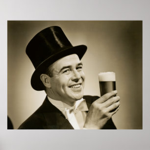 Póster Bebedor 1929 de cerveja