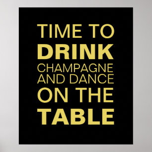 Poster bebendo amarelo do partido de Champagne