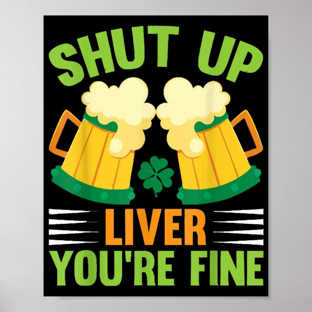 Poster Bebendo de cerveja Saint Patricks Cale a boca fíga (Frente)