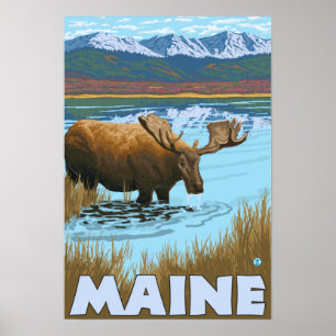 Póster Bebendo de MaineMoose no lago