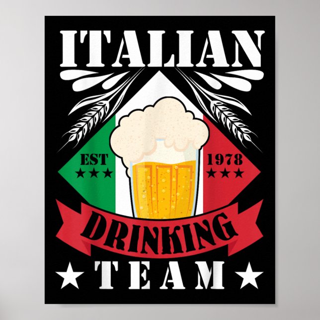 Poster Bebendo Italiano Beer Drinker Men Itália (Frente)