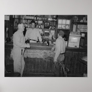 Poster Bebendo Na Vintage Do Bar