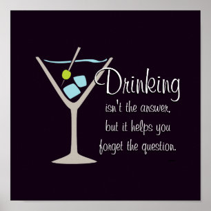Póster Bebendo não é a resposta