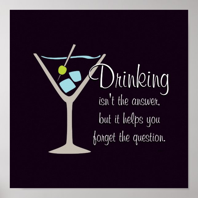 Póster Bebendo não é a resposta (Frente)