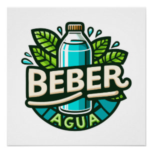 Póster Beber agua
