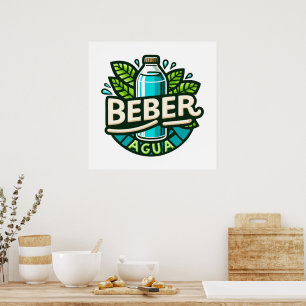 Poster Beber agua