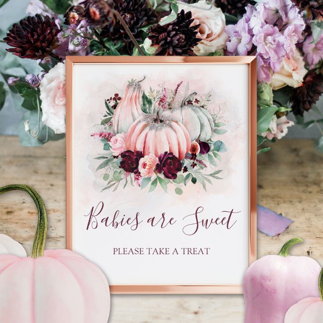 Poster Bebês-Abóbora São Sinal De Chá de fraldas Doce (Criador carregado)