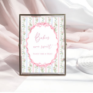 Poster Bebês Arco cor-de-rosa Chás de fraldas são doces