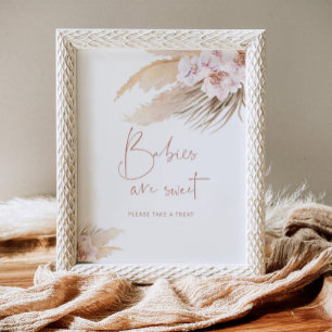 Poster Bebês boêmicos de grama Pampas são doces