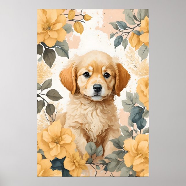 Poster Bebês-Cons | Ouro Retriever Puppy (Frente)
