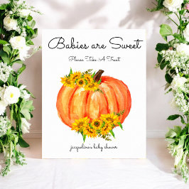 Poster Bebês da abóbora são Chá de fraldas doce