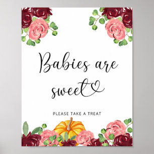 Poster Bebês de abóbora rosa e vermelha são doces