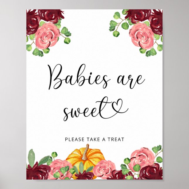 Poster Bebês de abóbora rosa e vermelha são doces (Frente)