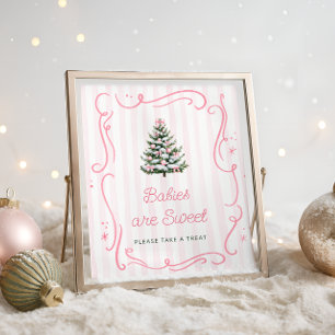 Poster Bebês de Árvore de Natal são Doces Pegue um Tratam