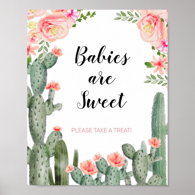 Poster Bebês De Cactus Verdes São Doces Por Favor Tome Um (Frente)