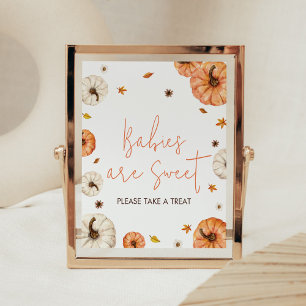 Poster Bebês de Chá de fraldas de abóbora são doces