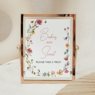 Poster Bebês de Chá de fraldas de flor selvagem são doces