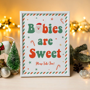 Poster Bebês de Chá de fraldas de Natal são favores doces