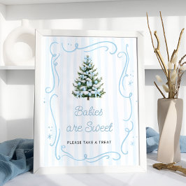 Poster Bebês de Inverno Azul são Doces Pegue um Agrado